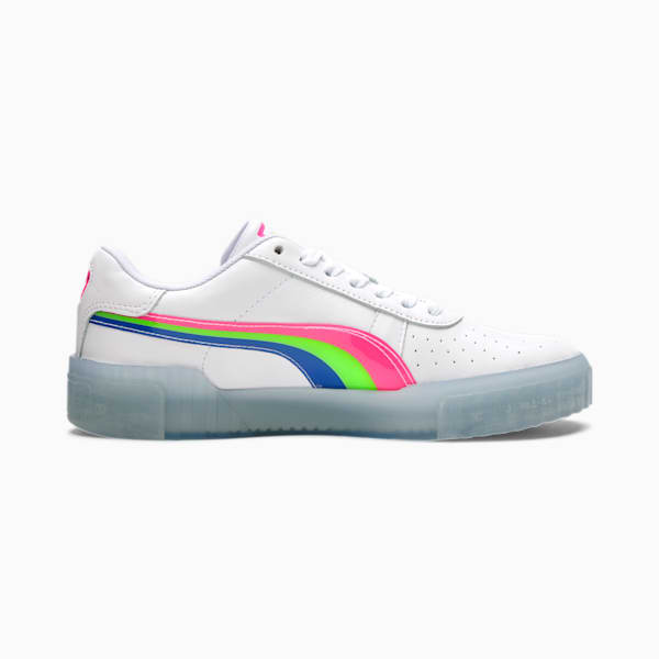 Cali Neon Iced Women's Sneakers, Puma White-Fluo Pink-Dazzling Blue, extralarge