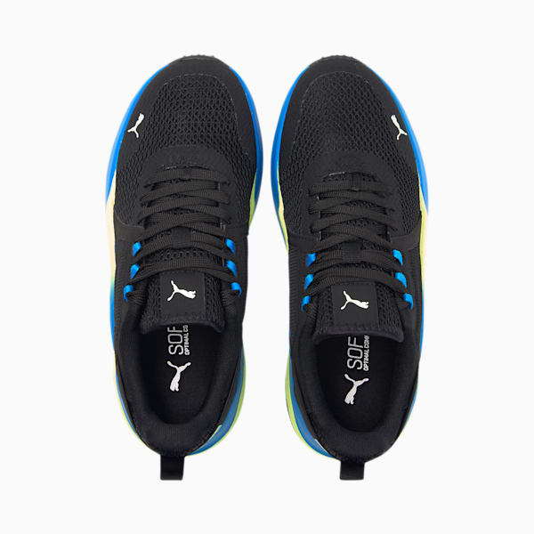 Anzarun Interest Mesh Sneakers JR, Puma Black-Nrgy Blue-Fizzy Yellow, extralarge