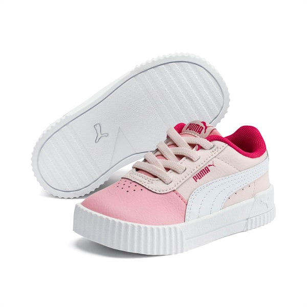 Carina Leather Toddler Shoes, Rosewater-Peony-Puma White, extralarge
