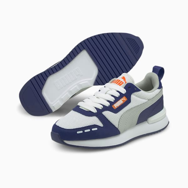 PUMA R78 Sneakers JR, Puma White-Gray Violet-Elektro Blue