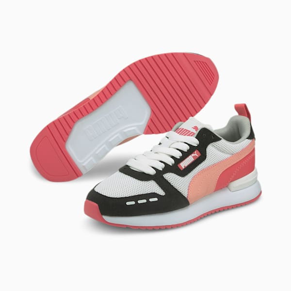 PUMA R78 Kid's Sneakers, Puma White-Apricot Blush-Puma Black, extralarge-AUS