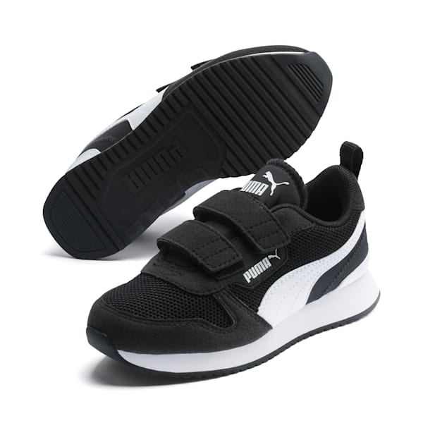 PUMA R78 Kids' Sneakers, Puma Black-Puma White, extralarge-IND