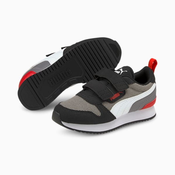 PUMA R78 Little Kids' Shoes, Steel Gray-Puma White-Puma Black, extralarge