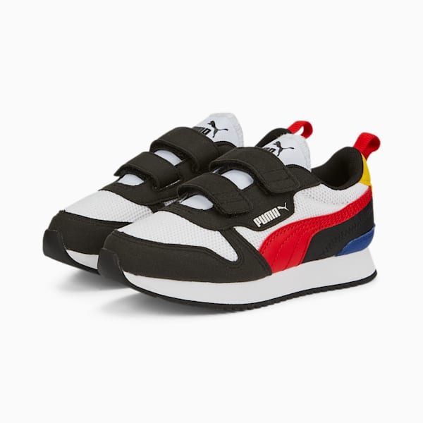 PUMA R78 Little Kids' Shoes, Puma White-High Risk Red-Puma Black, extralarge