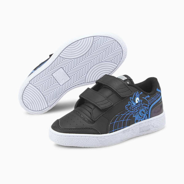 PUMA x SEGA Ralph Sampson Little Kids' Shoes, Puma Black-Palace Blue, extralarge