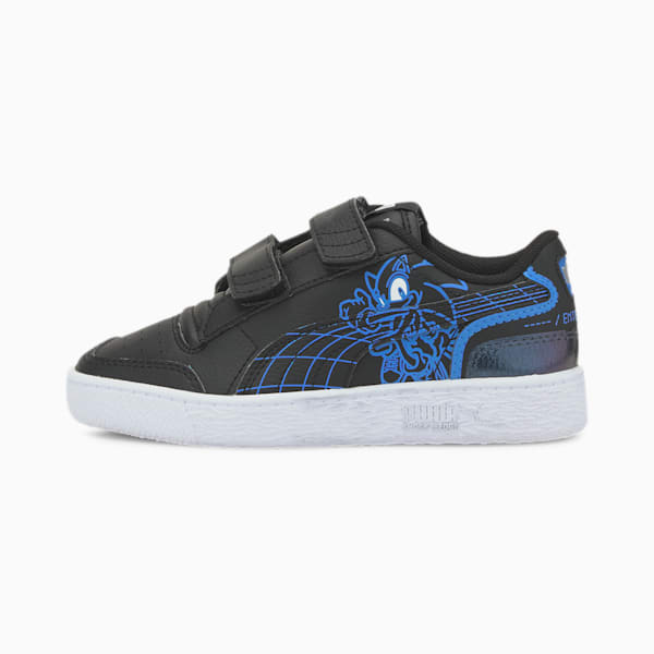 PUMA x SEGA Ralph Sampson Little Kids' Shoes, Puma Black-Palace Blue, extralarge