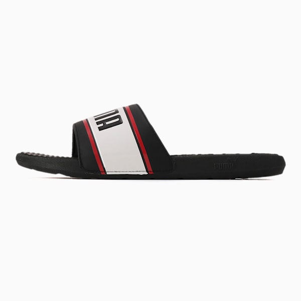 Cool Cat Sport Retro Men's Slides, Puma Black-PW-High Risk Red, extralarge