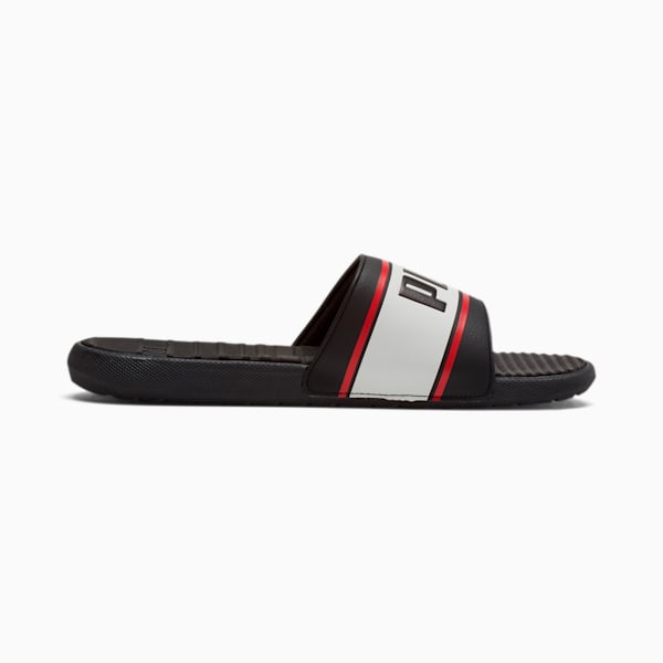 Cool Cat Sport Retro Men's Slides, Puma Black-PW-High Risk Red, extralarge