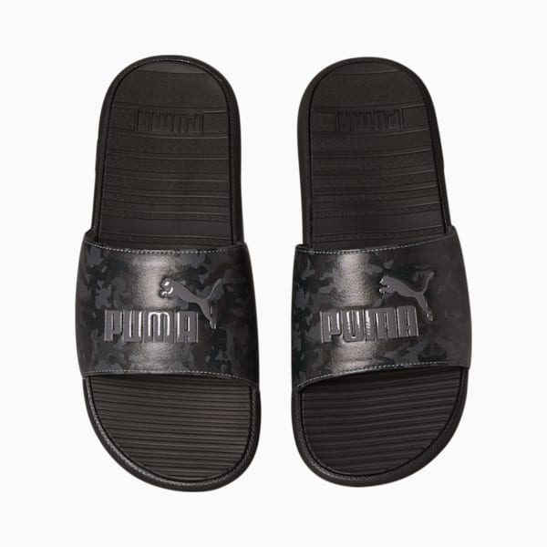 Cool Cat Camo Men's Slides, Asphalt-Puma Black-QUIET SHADE, extralarge