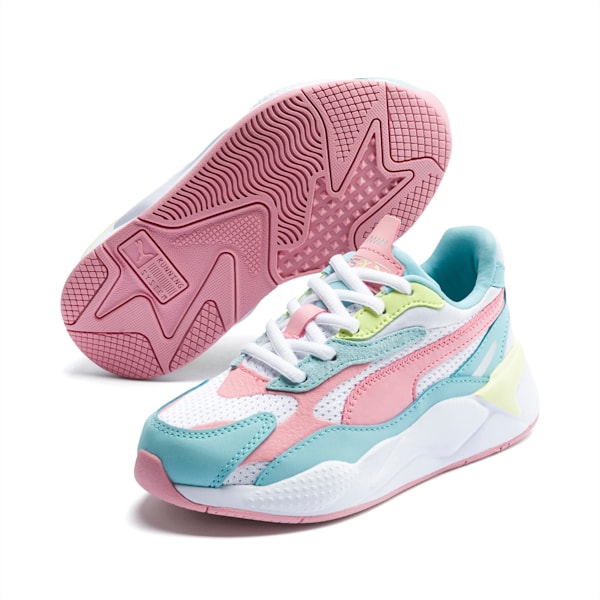 RS-X³ Summer Splash Little Kids' Shoes, Puma White-Gulf Stream, extralarge