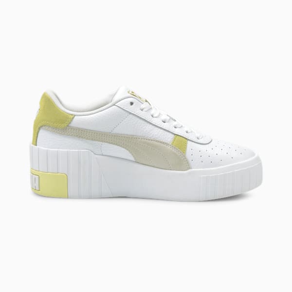Tenis Cali Wedge Mix para Mujer, Puma White-Yellow Pear, extralarge