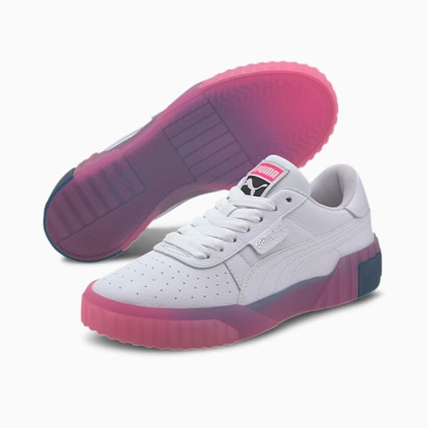 Cali Gradient Women's Sneakers, Puma White-Luminous Pink-Digi-Blue-Viridian Green, extralarge