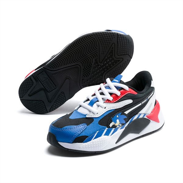 PUMA x SONIC RS-X³ Little Kids' Shoes, Palace Blue-High Risk Red, extralarge