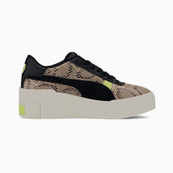 Cali Wedge Snake Women's Sneakers, Pale Khaki-Puma Black-Marshmallow, extralarge