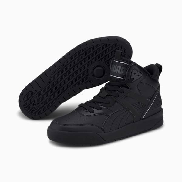 PUMA Backcourt Mid Men's Sneakers, Puma Black-Puma Black-Dark Shadow-Puma Silver, extralarge