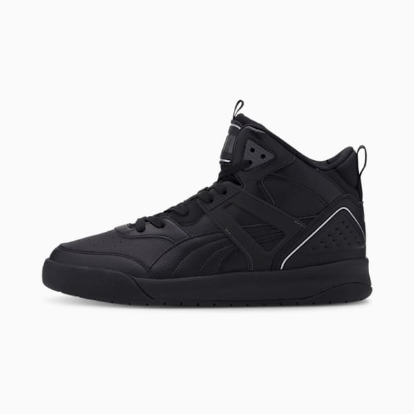 PUMA Backcourt Mid Men's Sneakers, Puma Black-Puma Black-Dark Shadow-Puma Silver, extralarge