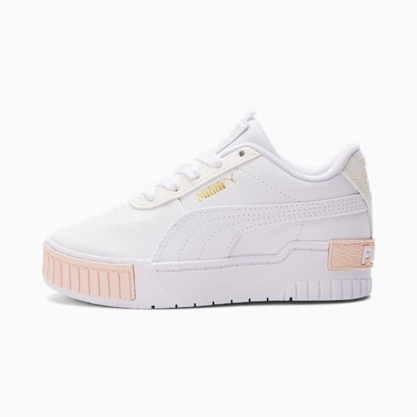 Tenis Cali Sport para Niños, Puma White-Whisper White, extralarge