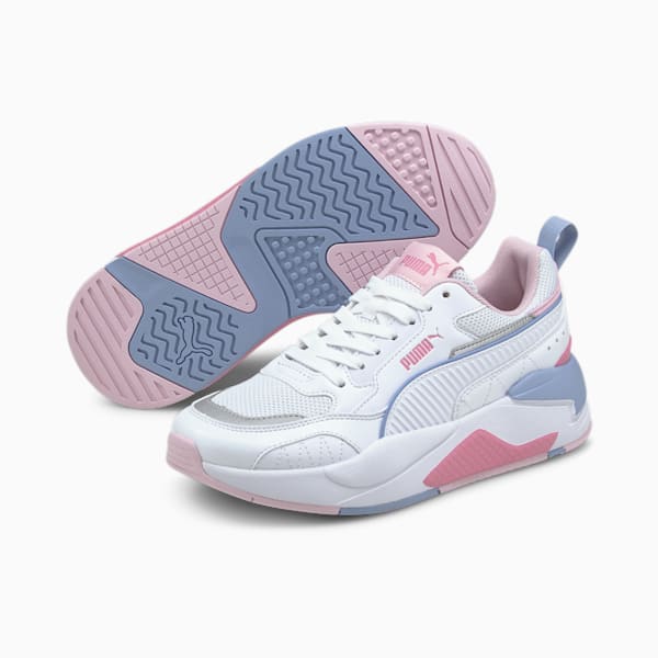 Tenis X-Ray 2 Square para Jóvenes, Puma White-Puma White-Pink Lady-Forever Blue, extralarge