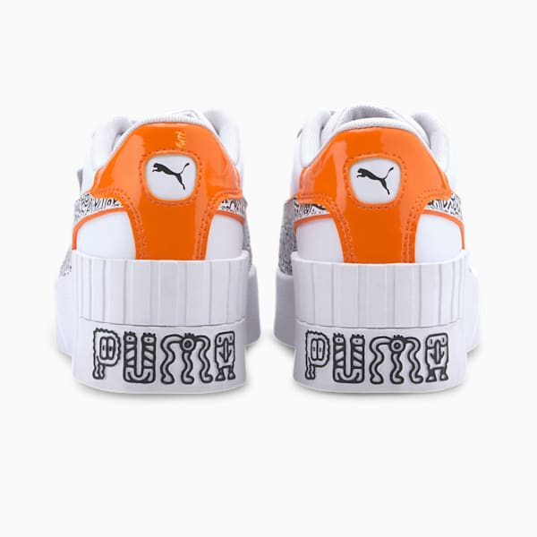 PUMA x MR DOODLE Cali Wedge Women's Sneakers, Puma White-Puma Black-Dragon Fire, extralarge