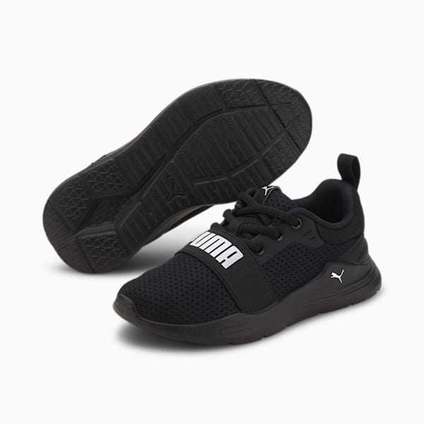 Wired Run Kids' Shoes, Puma Black-Puma White, extralarge-IND