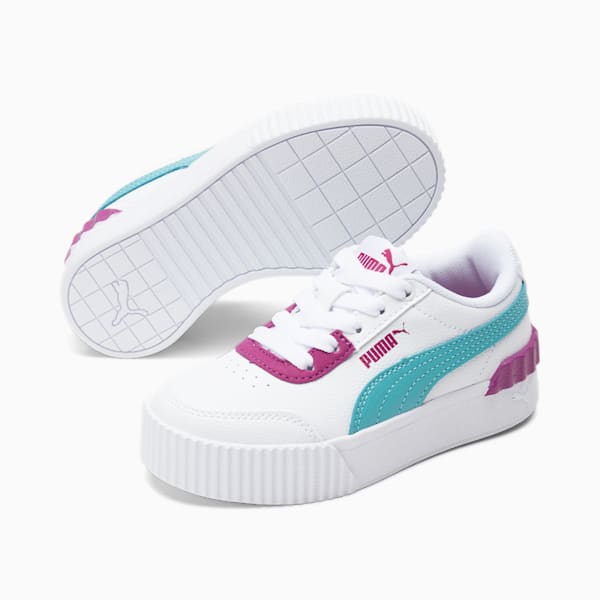 Carina Lift Little Kids' Sneakers, Puma White-Porcelain-Festival Fuchsia, extralarge