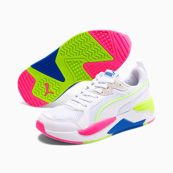 X-RAY Women's Sneakers, White-White-Blue-Yellow-Pink, extralarge