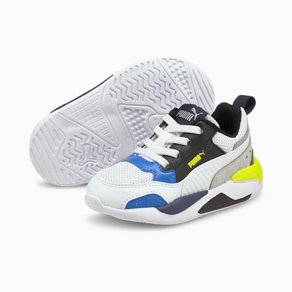 Tenis X-Ray 2 Square para Bebé, Puma White-Puma Black-Nebulas Blue-Puma Silver, extralarge