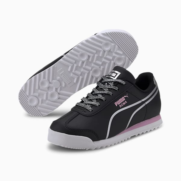 Roma Shine Little Kids' Shoes, Puma Black-Puma Silver, extralarge