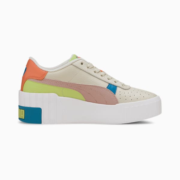 Cali Wedge Sunset Boulevard Women's Sneakers, Marshmallow-Puma White-Sharp Green, extralarge