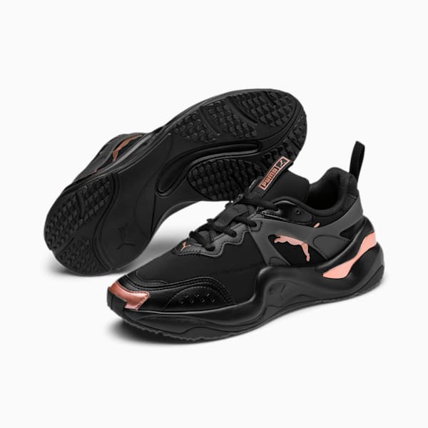 Rise Neoprene Women's Sneakers, Puma Black-Rose Gold, extralarge