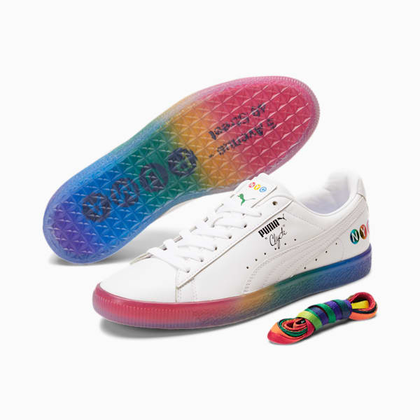 Clyde Pride NYC Sneakers, Puma White-High Risk Red-Prism Violet, extralarge