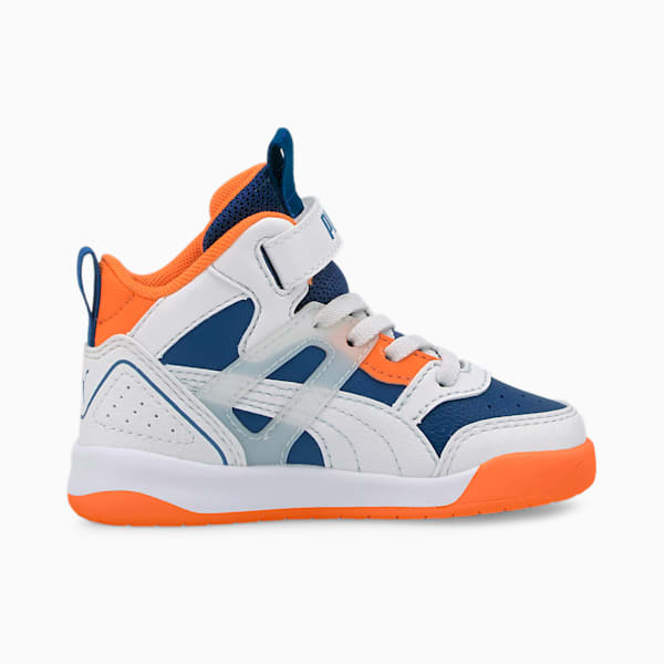 PUMA Backcourt Mid Toddler Shoes, Limoges-Puma White-Vibrant Orange-Puma Silver, extralarge