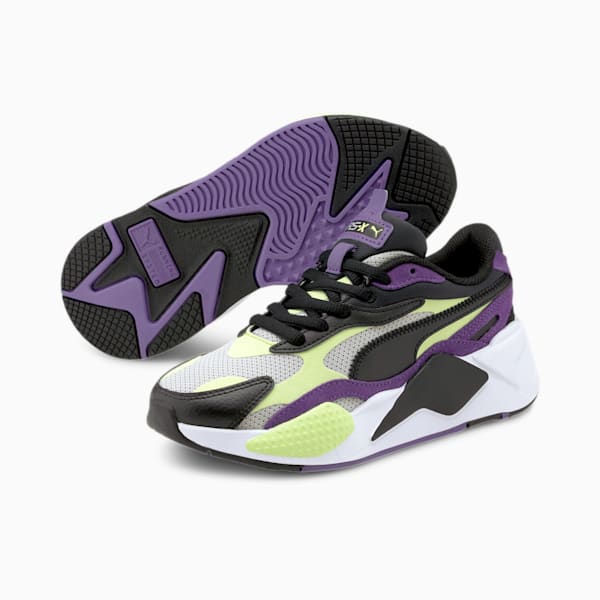 RS-X³ Bright Sneakers JR, Sharp Green-Ultra Violet-Puma Black, extralarge