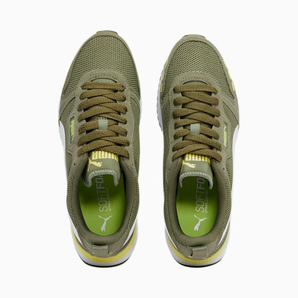 PUMA R78 Women's Sneakers, Deep Lichen Green-Puma White-Sunny Lime, extralarge