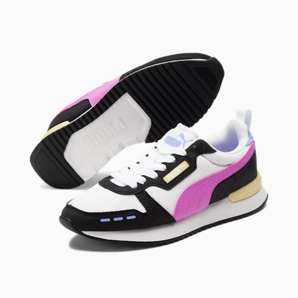 PUMA R78 Women's Sneakers, Puma White-Electric Orchid-Puma Black, extralarge