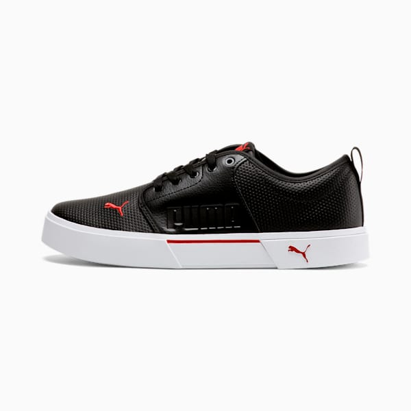 El Rey II Perforated Slip-On Shoes, Puma Black-High Risk Red, extralarge