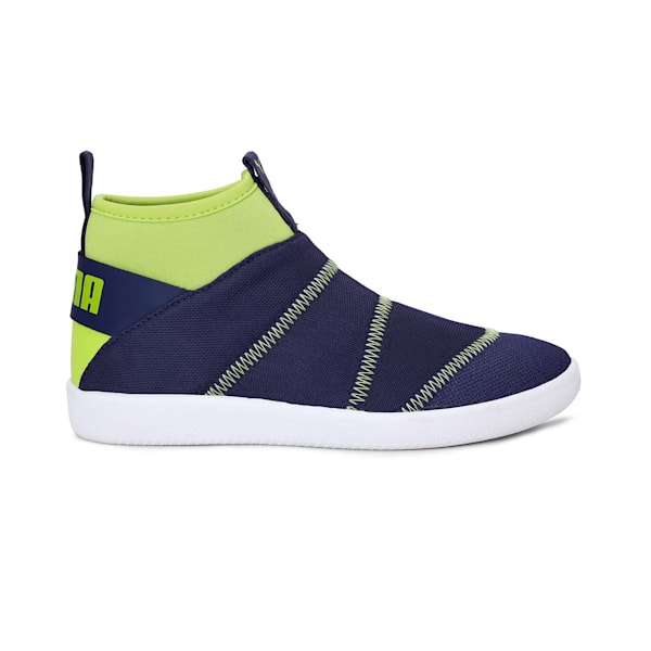 Lazy Knit Mid Youth Sneakers, Peacoat-Limepunch, extralarge-IND