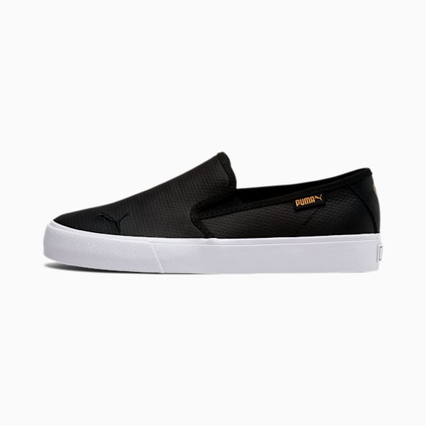 Puma black slip ons sale