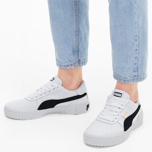 Puma cali sport sneakers with in white and black corduroy clearance