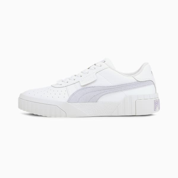 Cali Corduroy Women's Sneakers, Puma White-Purple Heather, extralarge