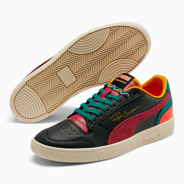 Ralph Sampson Lo BHM Men's Sneakers, Puma Black-Burnt Russet-Teal Green, extralarge