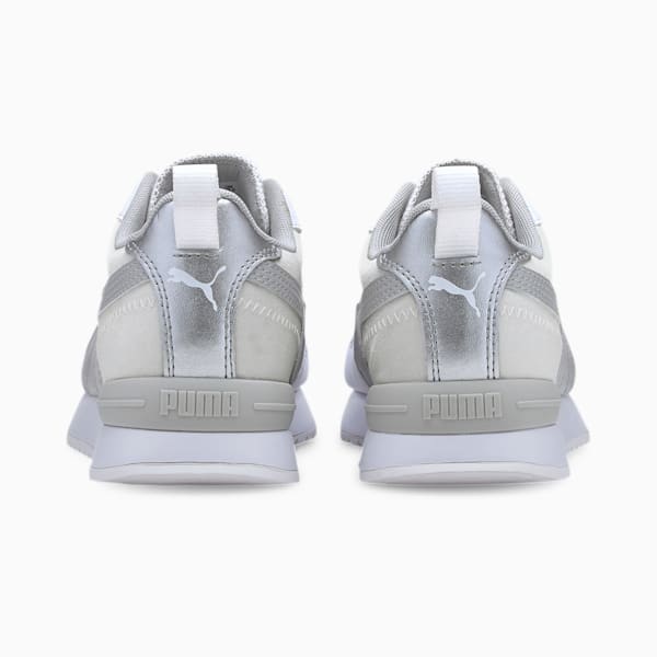 PUMA R78 Metallic Women's Sneakers, Puma White-Gray Violet-Puma Silver, extralarge