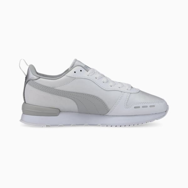 PUMA R78 Metallic Women's Sneakers, Puma White-Gray Violet-Puma Silver, extralarge