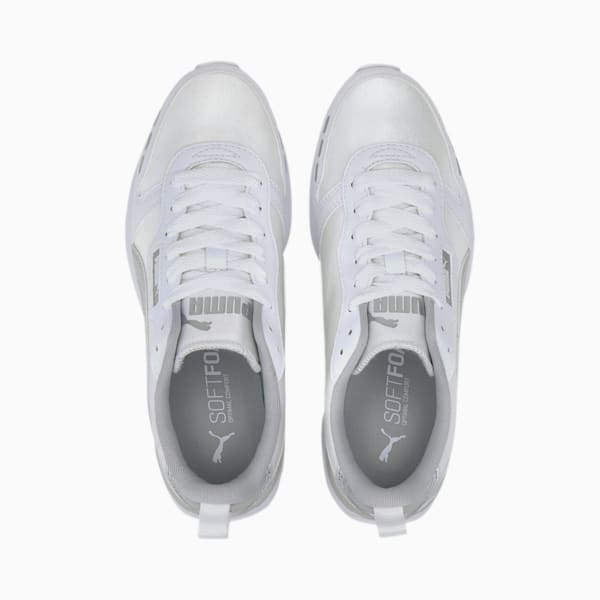 PUMA R78 Metallic Women's Sneakers, Puma White-Gray Violet-Puma Silver, extralarge