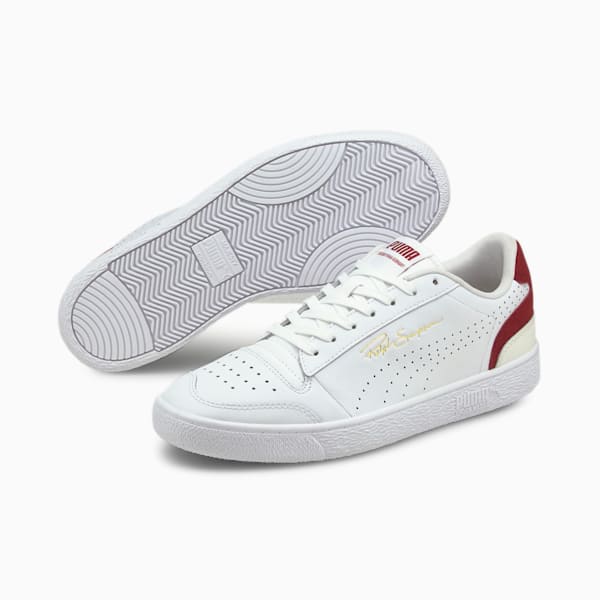 Ralph Sampson Lo Perforated Colour Unisex Sneakers, Puma White-Intense Red-Ivory Glow, extralarge-IND