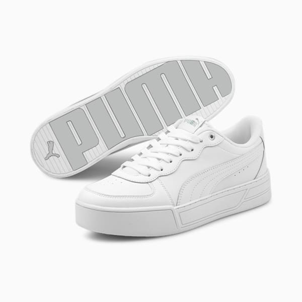 PUMA Skye SoftFoam+ Women's Sneakers, Puma White-Puma White-Puma Silver-Gray Violet, extralarge-AUS