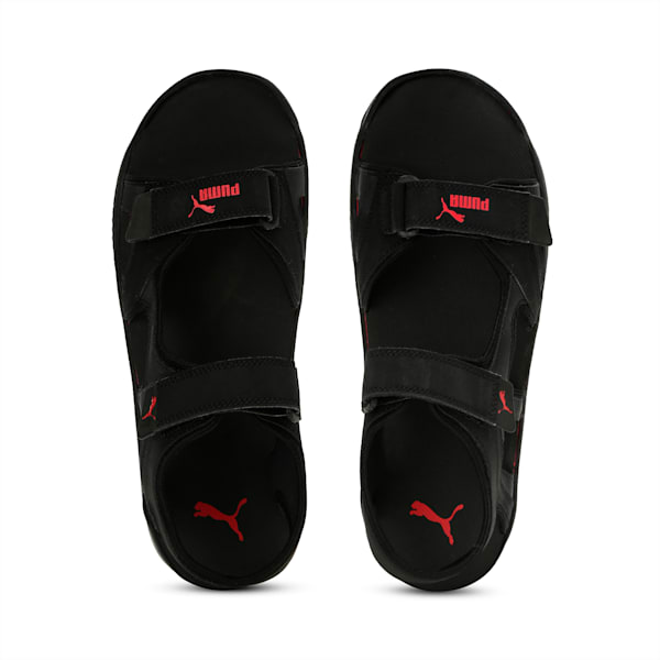 Glen Unisex Sandals, Puma Black-High Risk Red, extralarge-IND