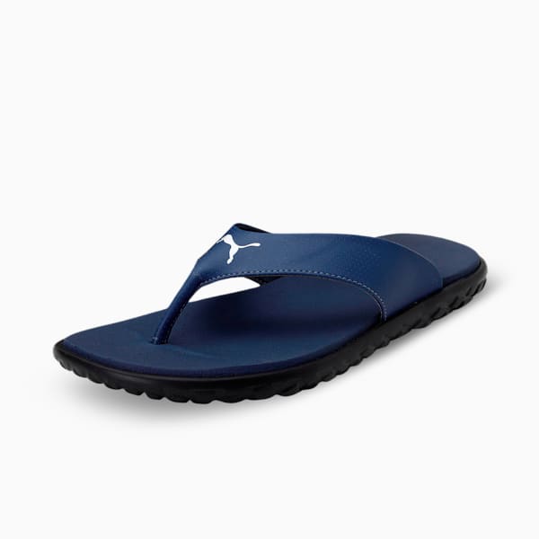 Galaxy Comfort Men's Flip-Flops, Dark Denim-Puma Black-Puma White, extralarge-IND