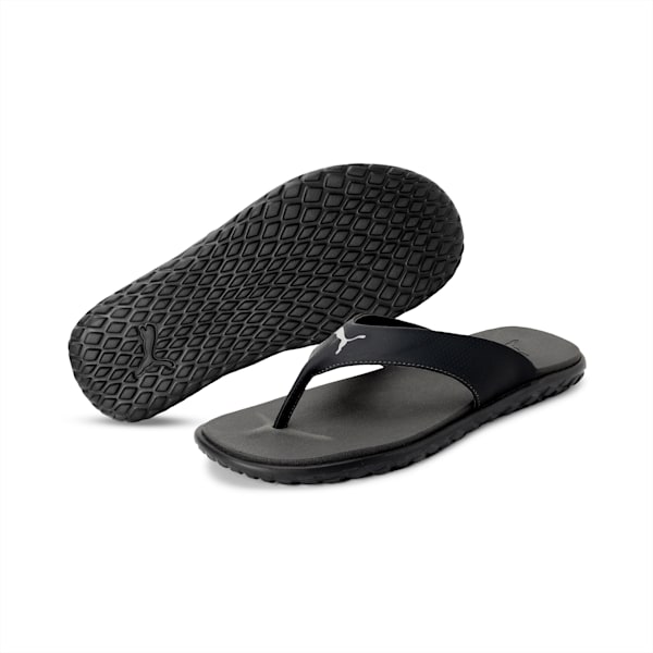 Galaxy Comfort Men's Flip-Flops, Puma Black-Puma White, extralarge-IND