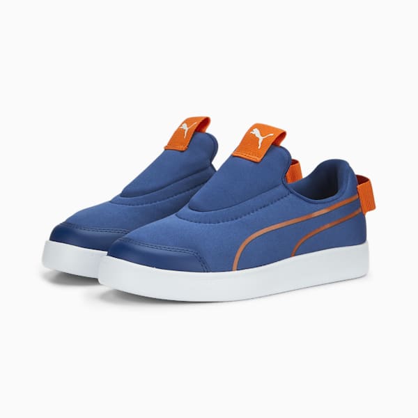 Courtflex V2 Slip On Kids' Sneakers, Clyde Royal-Rickie Orange-PUMA White, extralarge-IDN